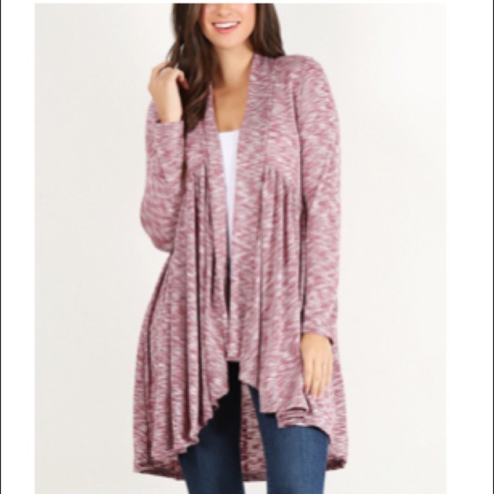 Rose sweater drape front open cardigan